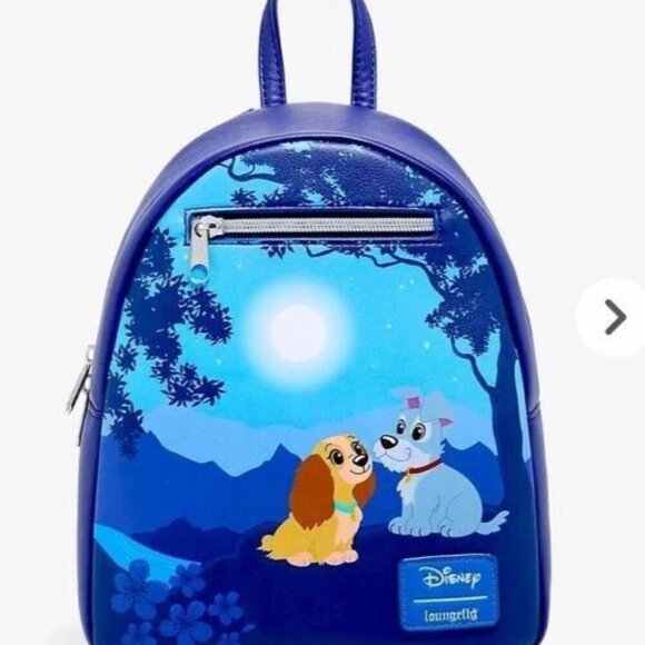 Loungefly Disney Lady And The Tramp Moonlight Stroll Backpack & wallet - Picture 1 of 10